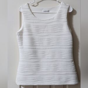 Sz L Calvin Klein White Blouse